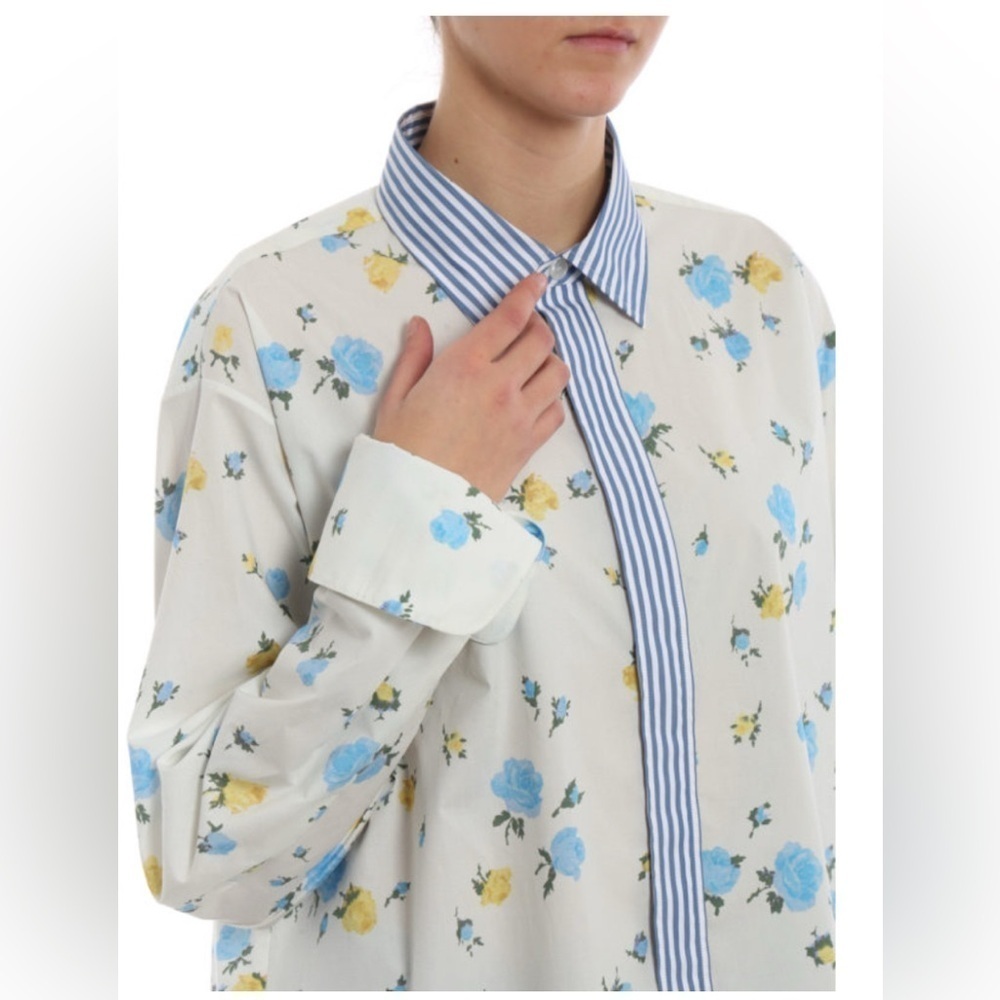 Golden Goose Jessie Long Sleeve Flower Print Shirt Small. Oversized.